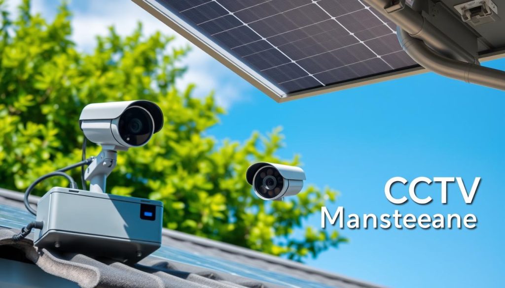 solar panels and battery storage in security camera systems