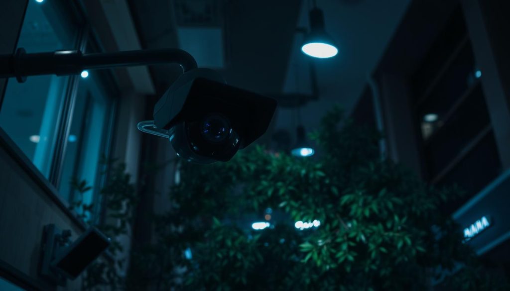 CCTV camera black screen at night