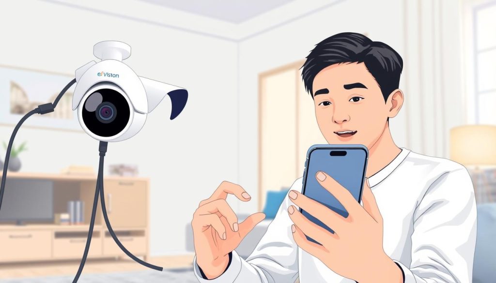 connecting security camera to mobile phone offline