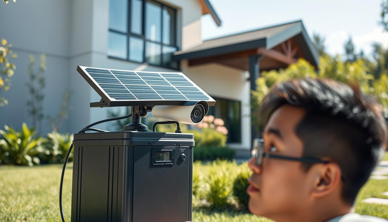 solar panel with battery for security camera