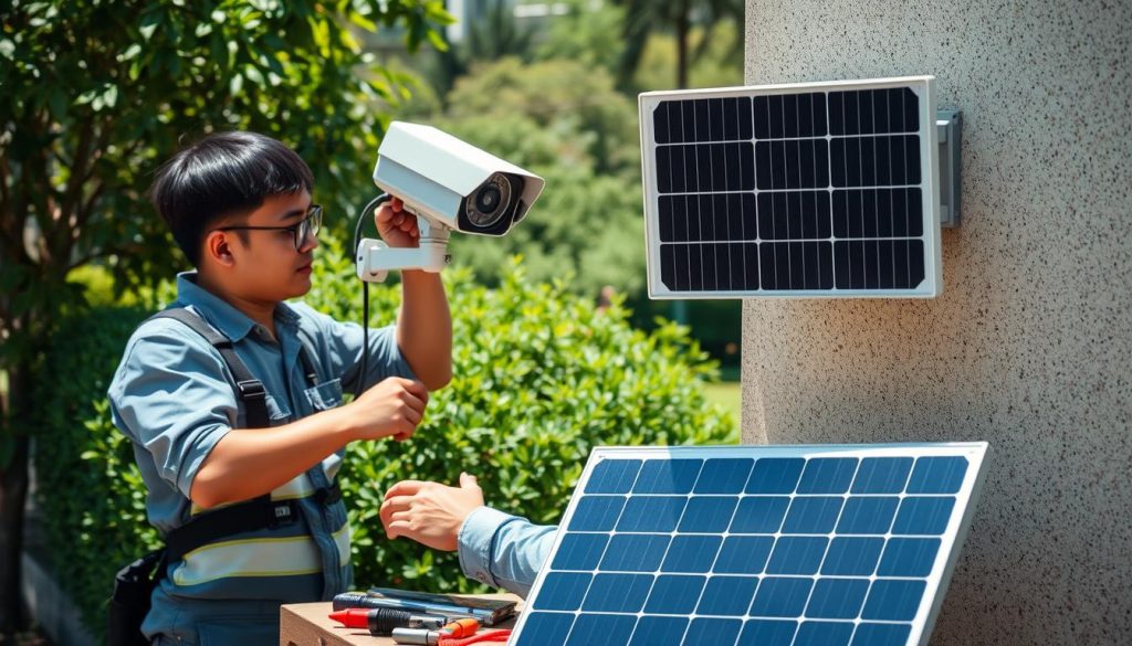 solar camera installation