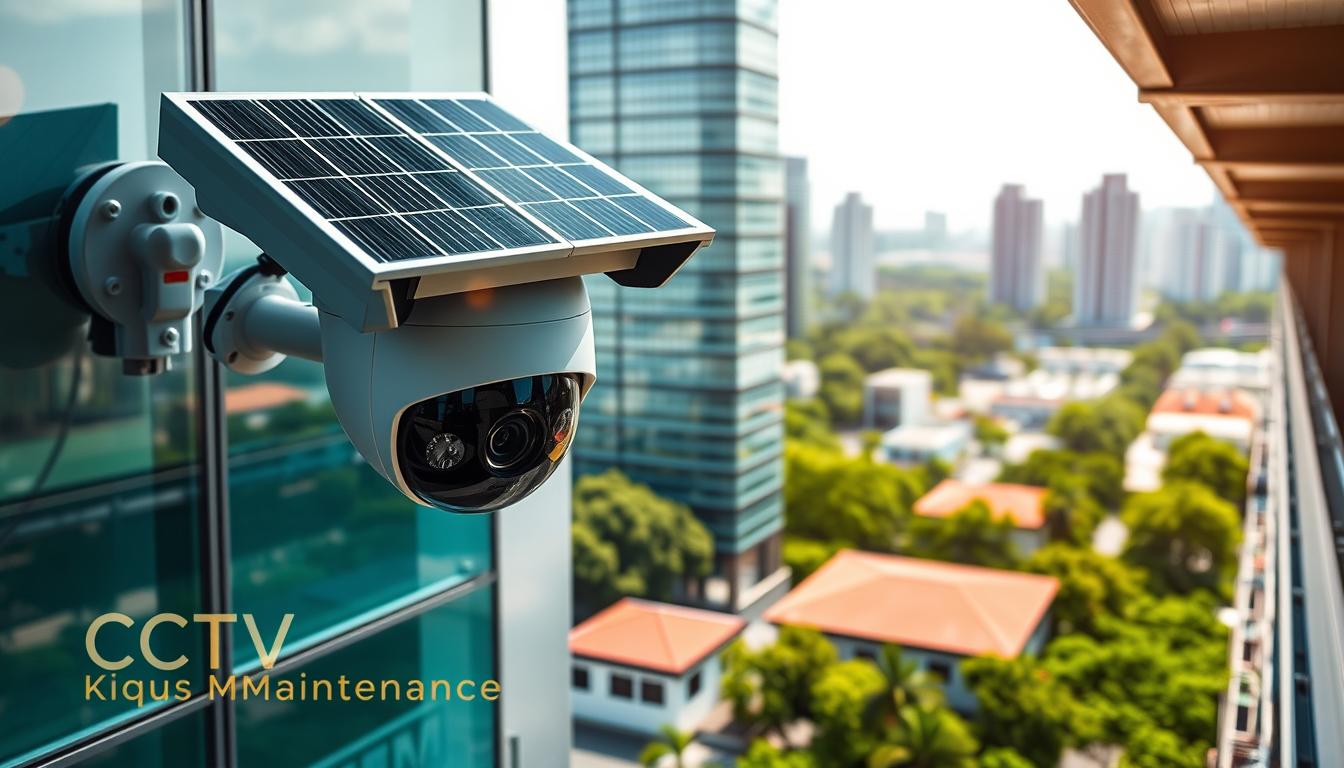 solar security camera in action