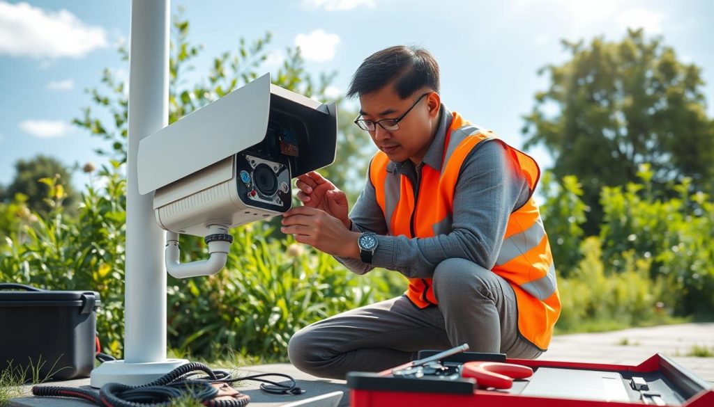 outdoor solar powered security camera maintenance