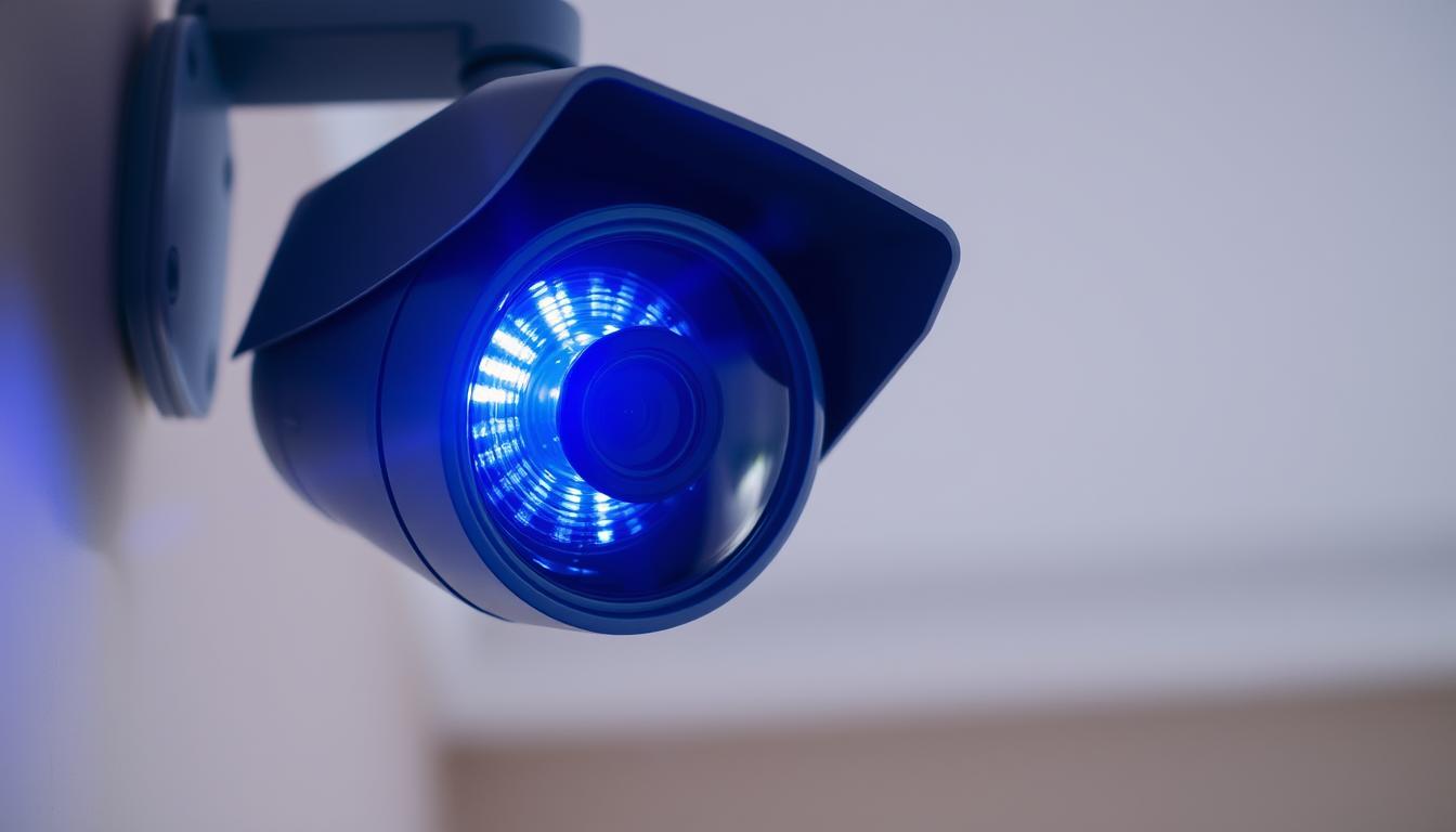 What is the blue light on my CCTV camera?