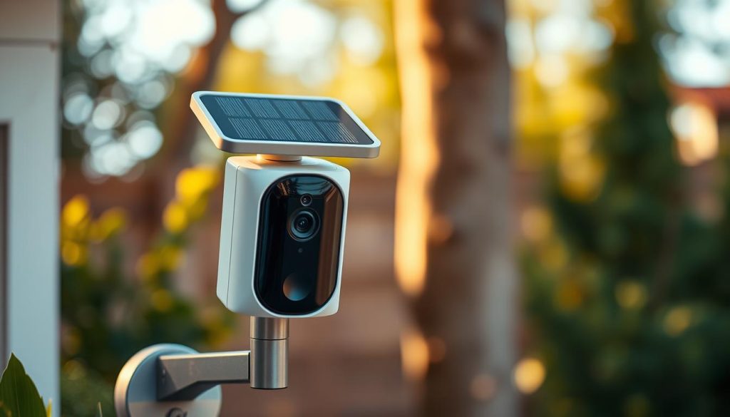 Ring outdoor security camera with solar panel