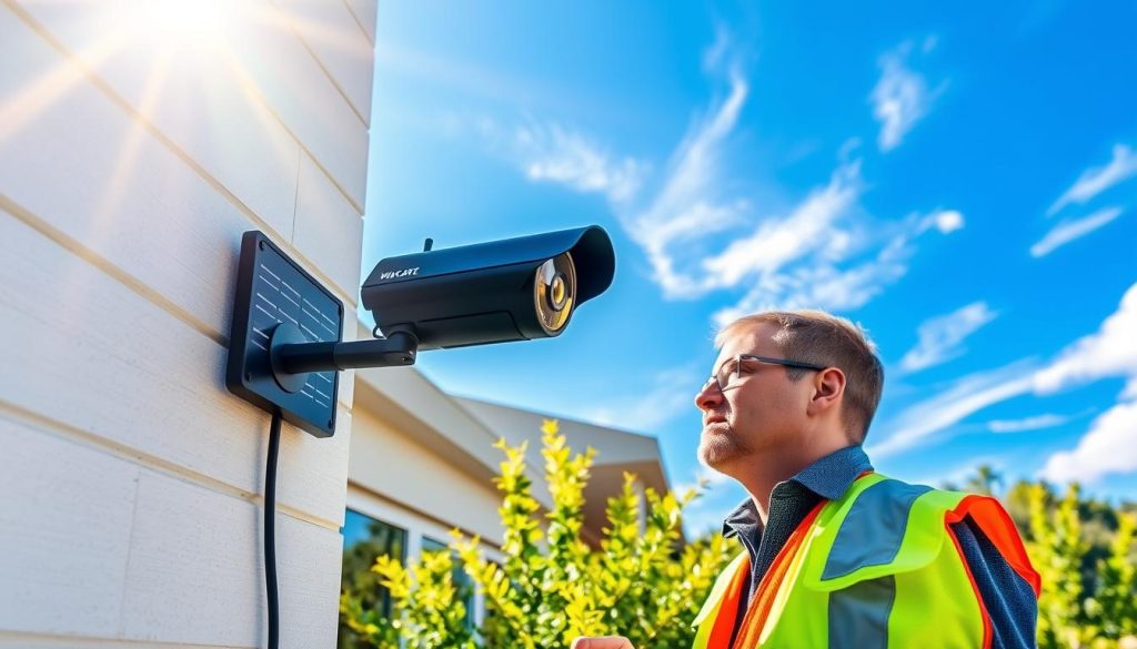 installing solar security cameras