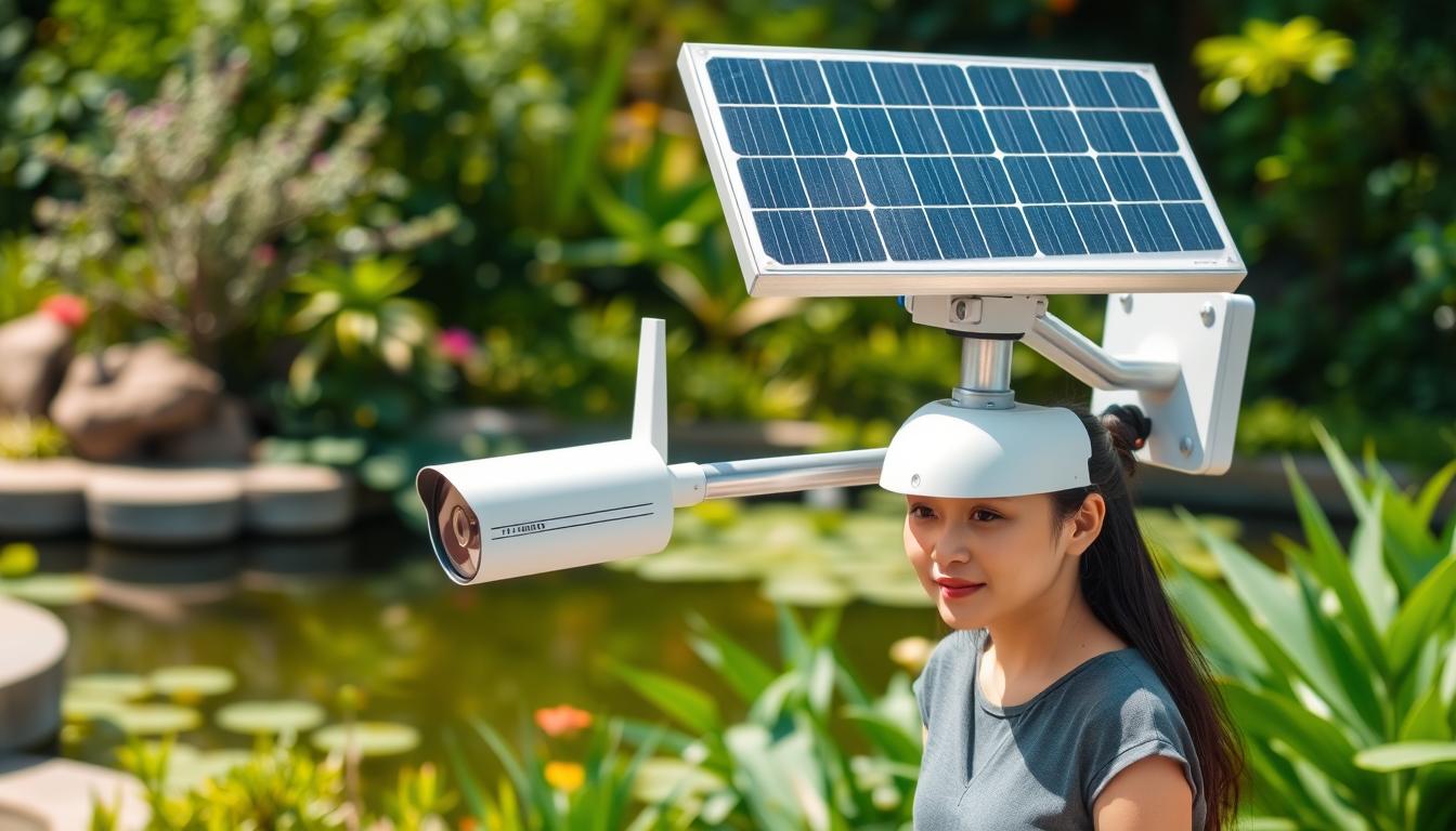 solar-powered security camera setup