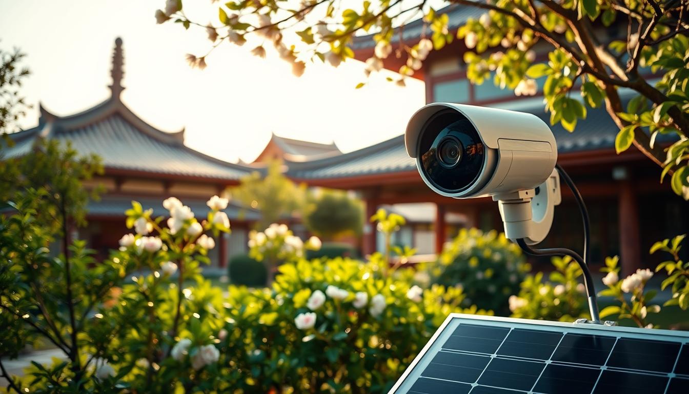 solar powered security camera setup
