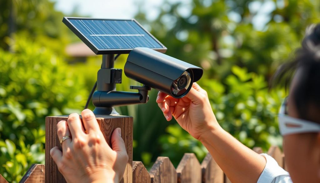 solar security camera installation