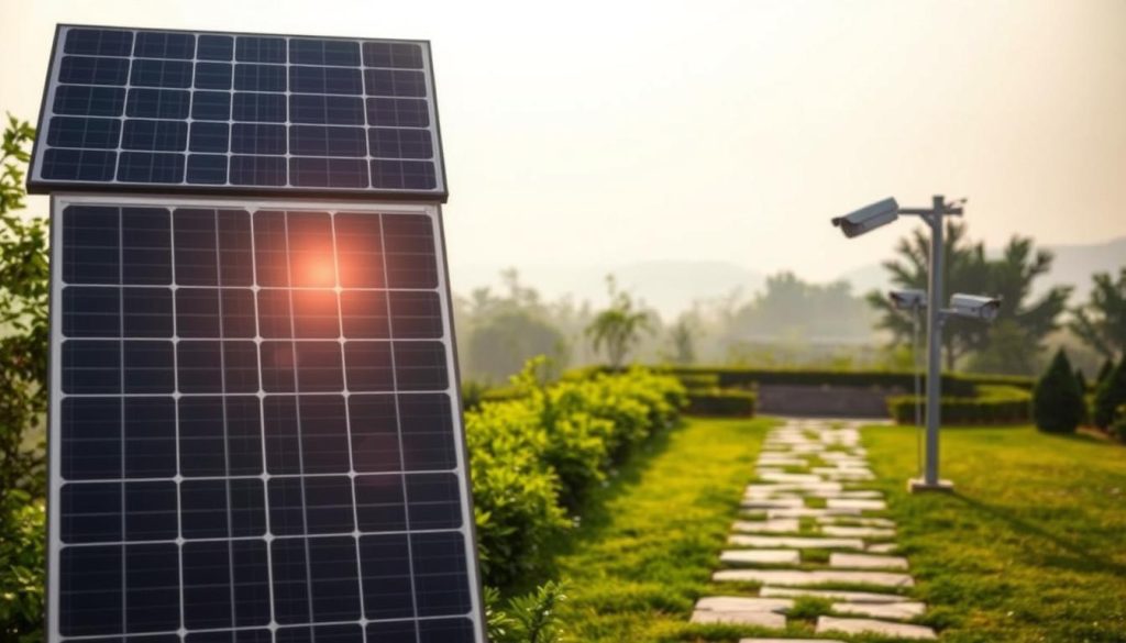 solar powered security installation