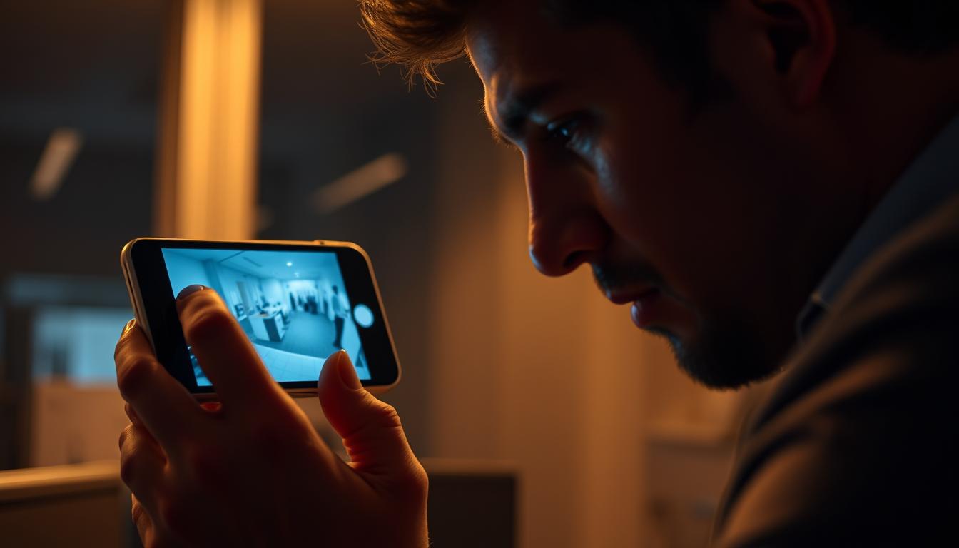 CCTV working on phone