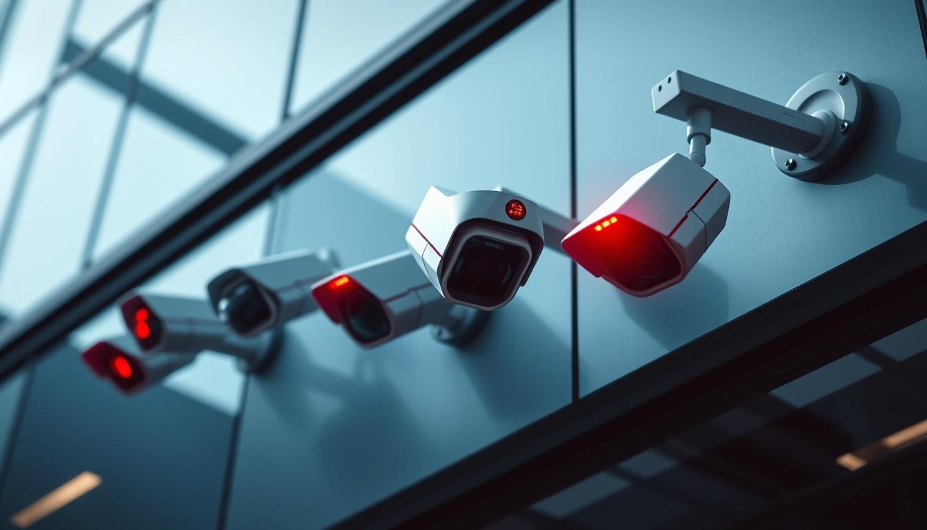 security cameras with red light indicators