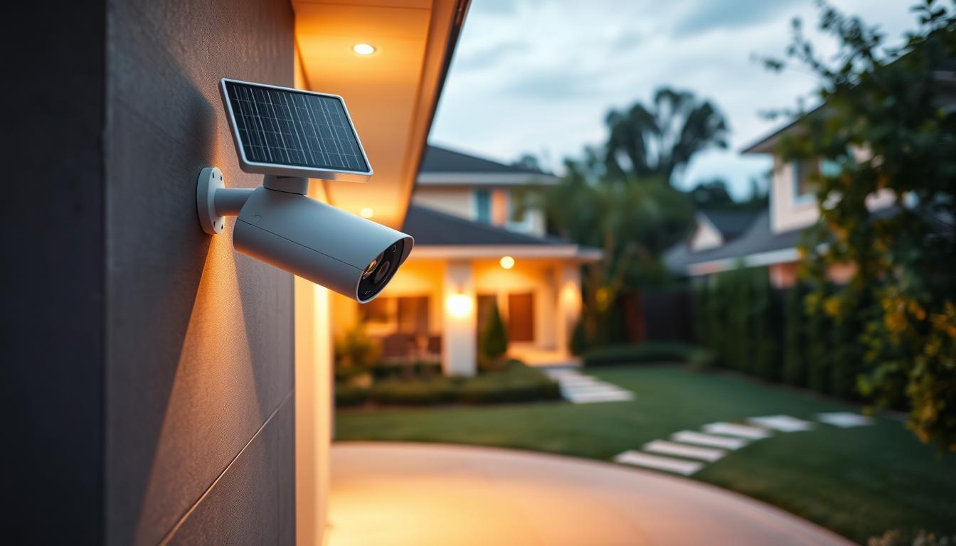 solar security camera installation