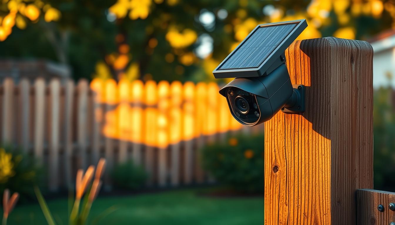 solar security camera installation