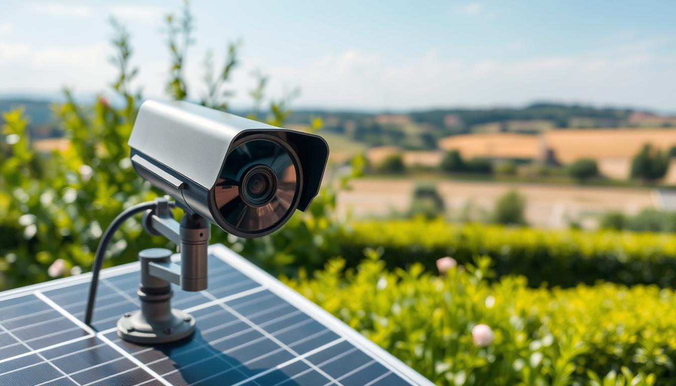 solar security camera installation