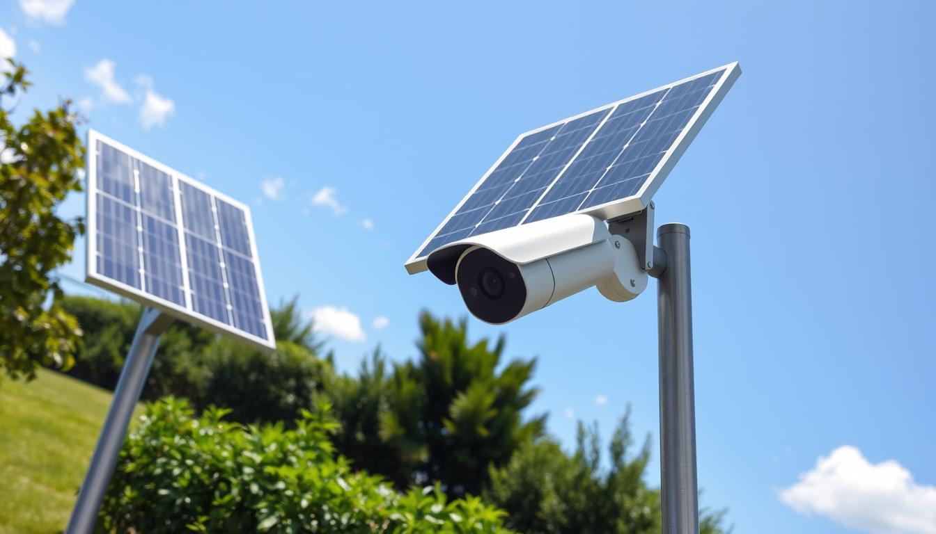 solar security camera installation