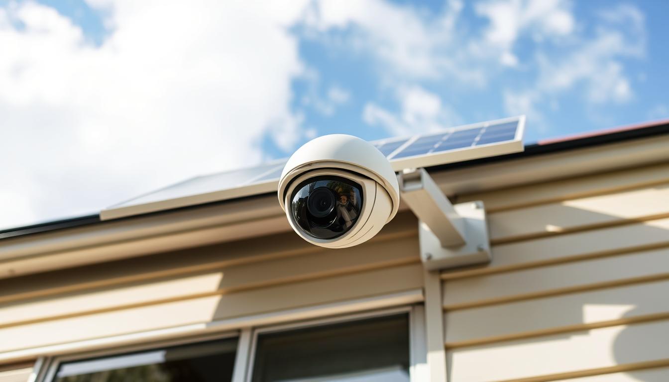 solar security camera installation
