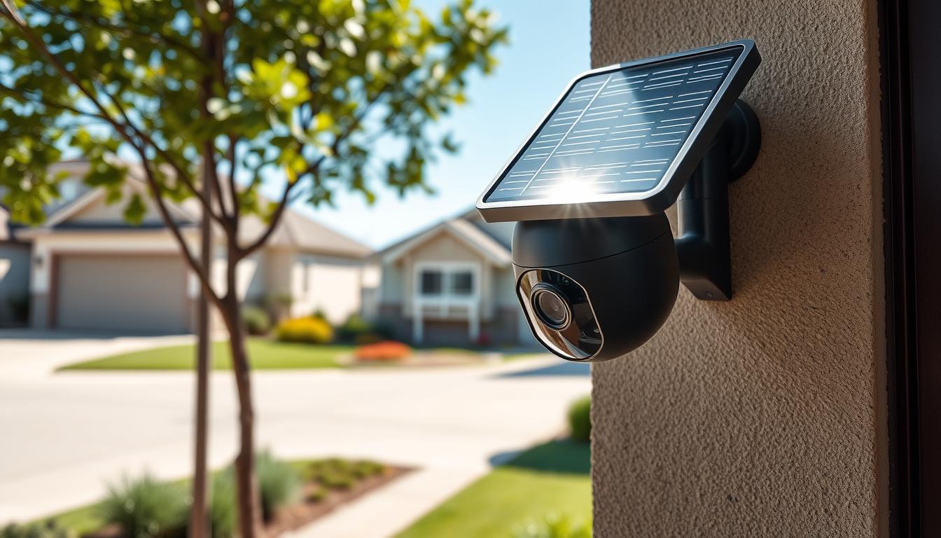 solar security camera installation