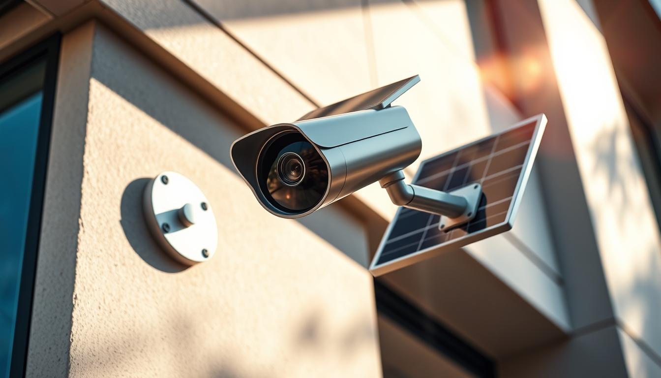 solar security camera installation