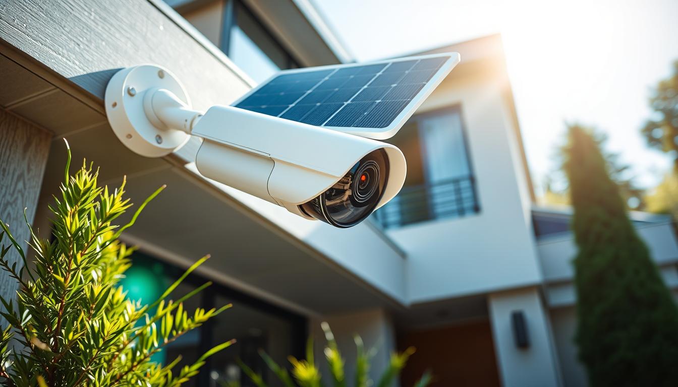solar security camera installation