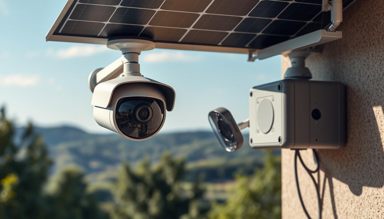 solar security camera installation
