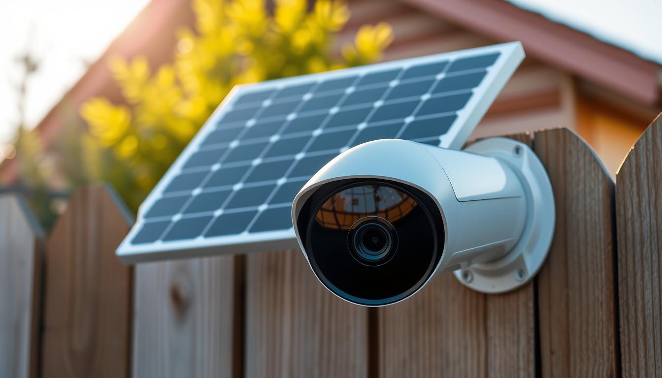 solar security camera installation