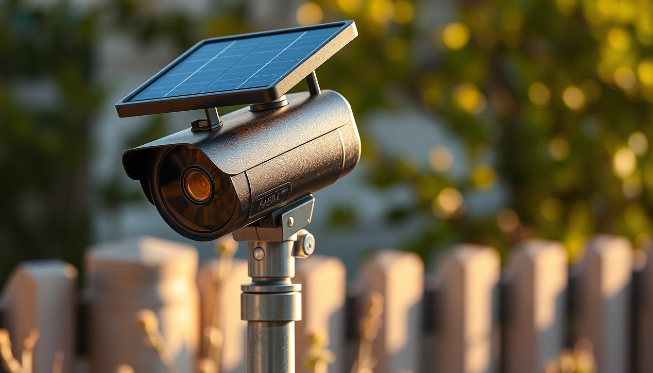 solar security camera installation