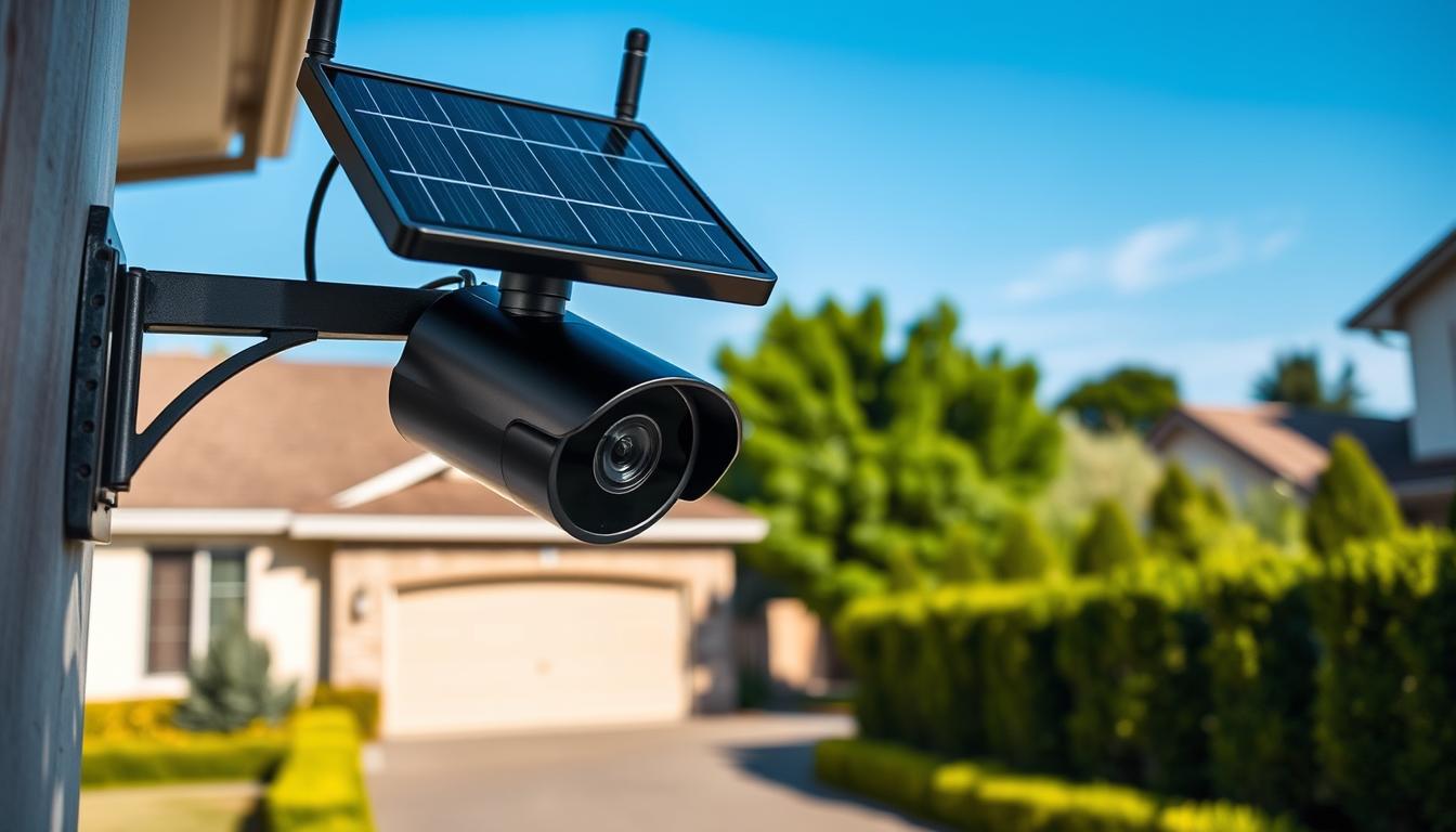 solar security camera installation