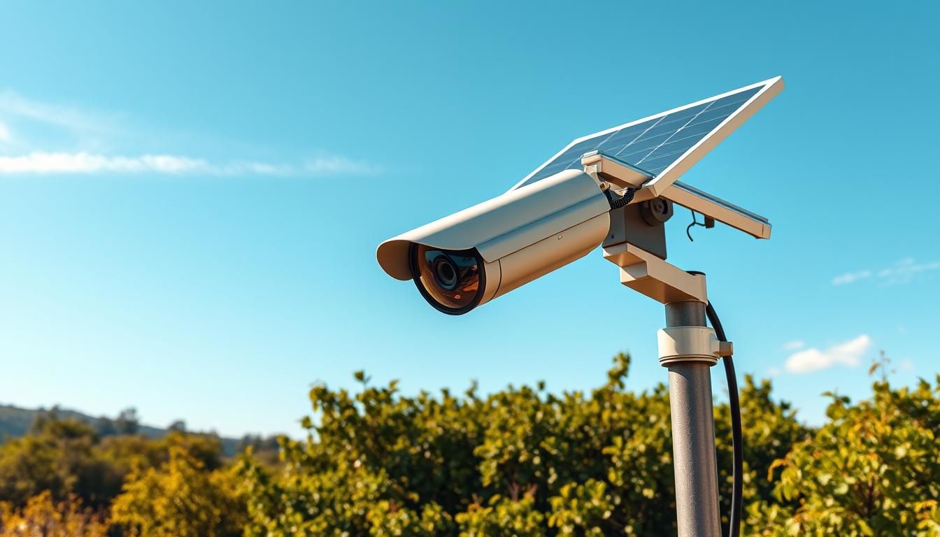 solar security camera installation