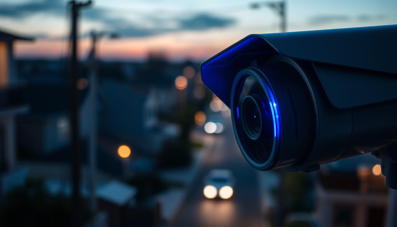 CCTV camera blue light indicator