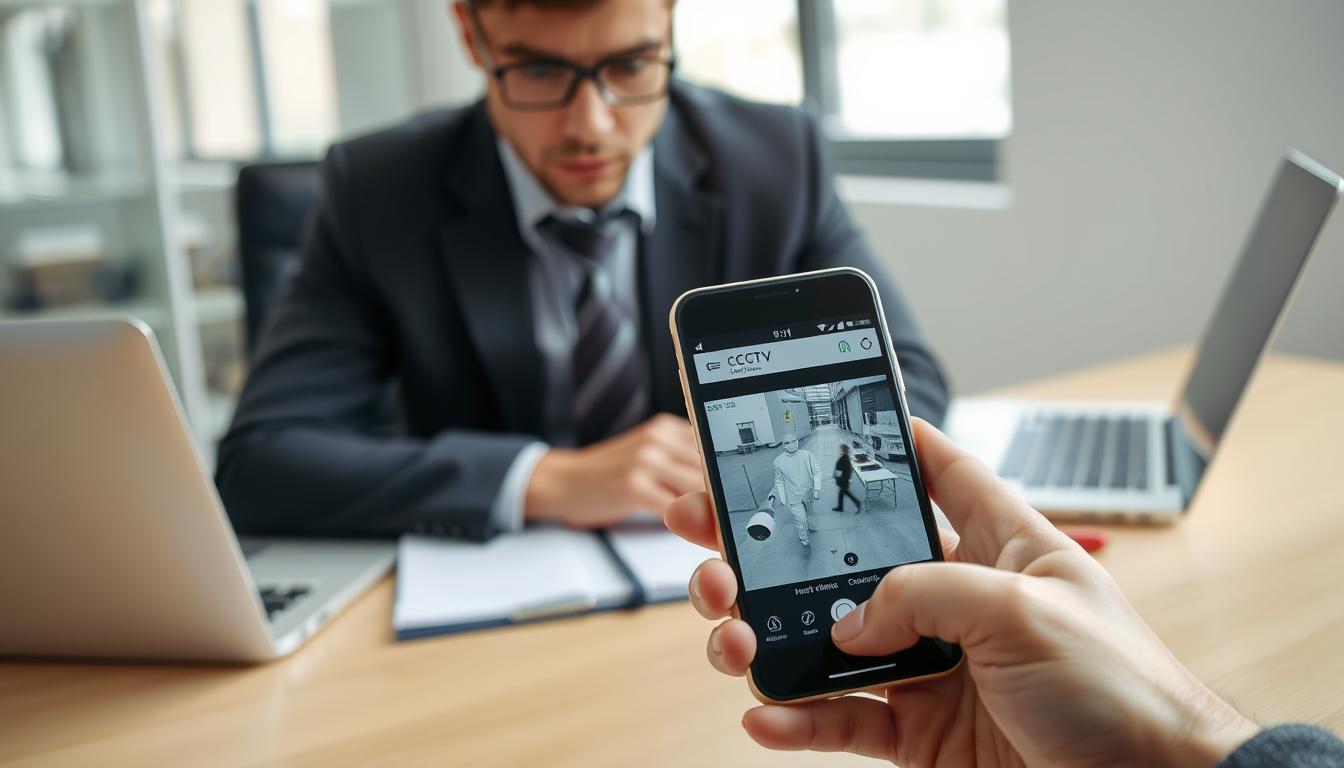 CCTV working on phone