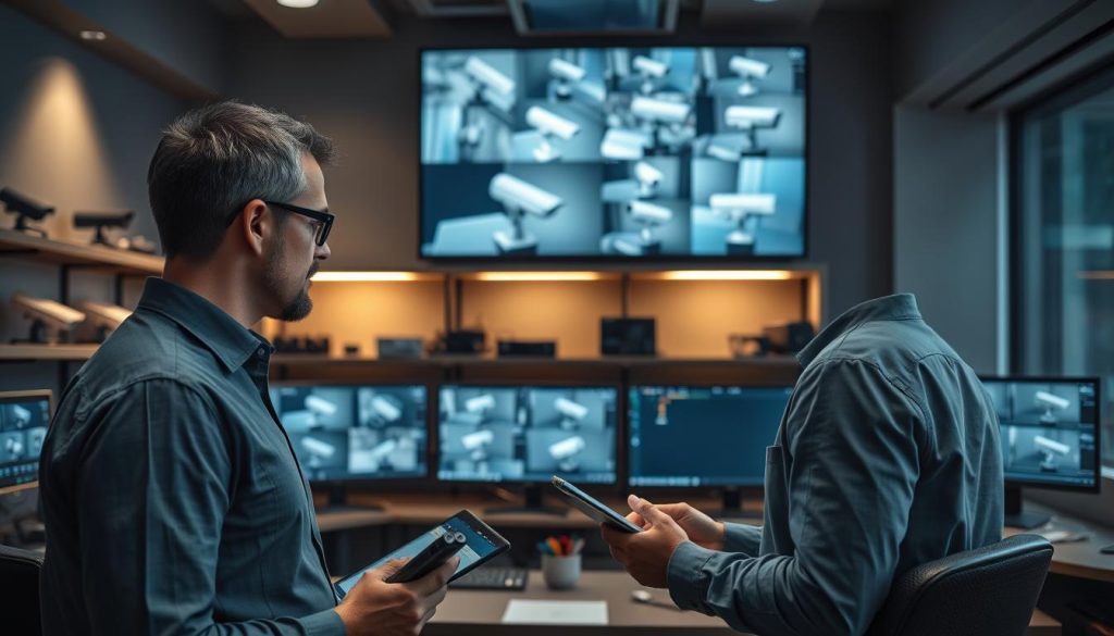 testing security camera footage